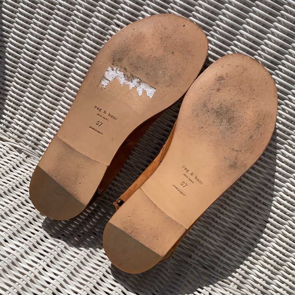 RAG & BONE GENUINE SUEDE LEATHER ‘’ELDA’’ COGNAC CORSET SANDAL - Picture 8 of 8